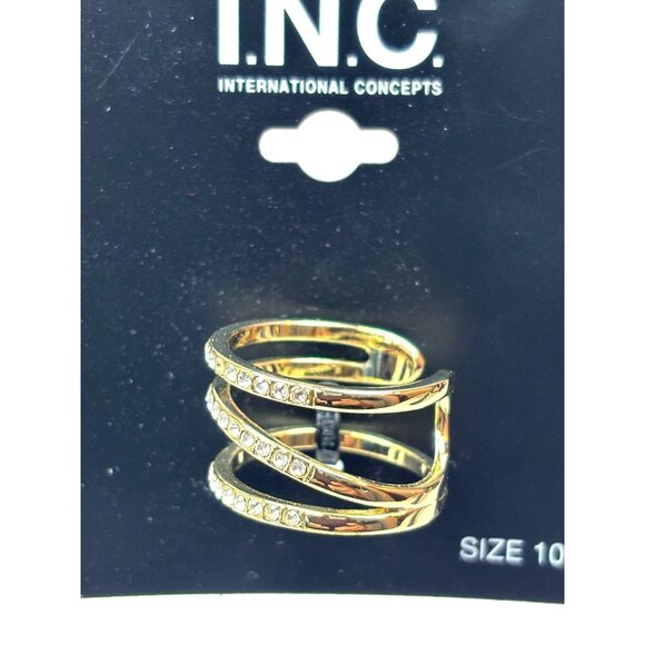 I.N.C. International Concepts Gold-Tone Crystal Accent Wrap Ring Size 10 - Picture 1 of 4